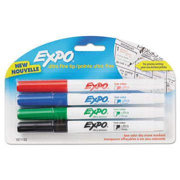 EXPO® Low-odor Dry-erase Marker, Extra-fine Needle Tip, Assorted Colors, 4-pack freeshipping - TVN Wholesale